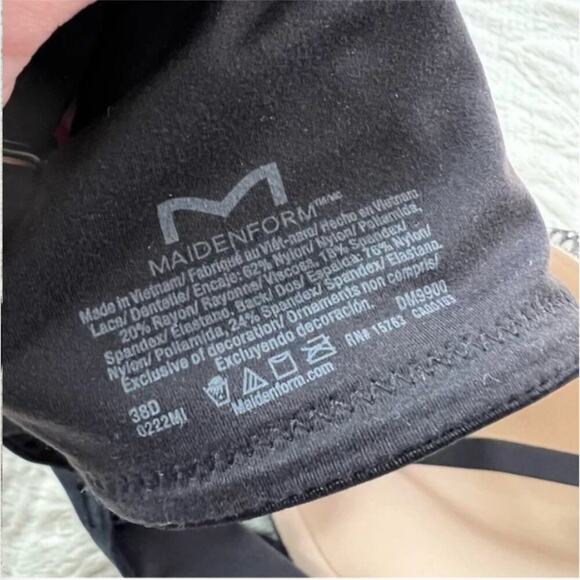 Maidenform Love the Lift Smoothing Black Lace Demi Push-up Bra 38D - Picture 6 of 6